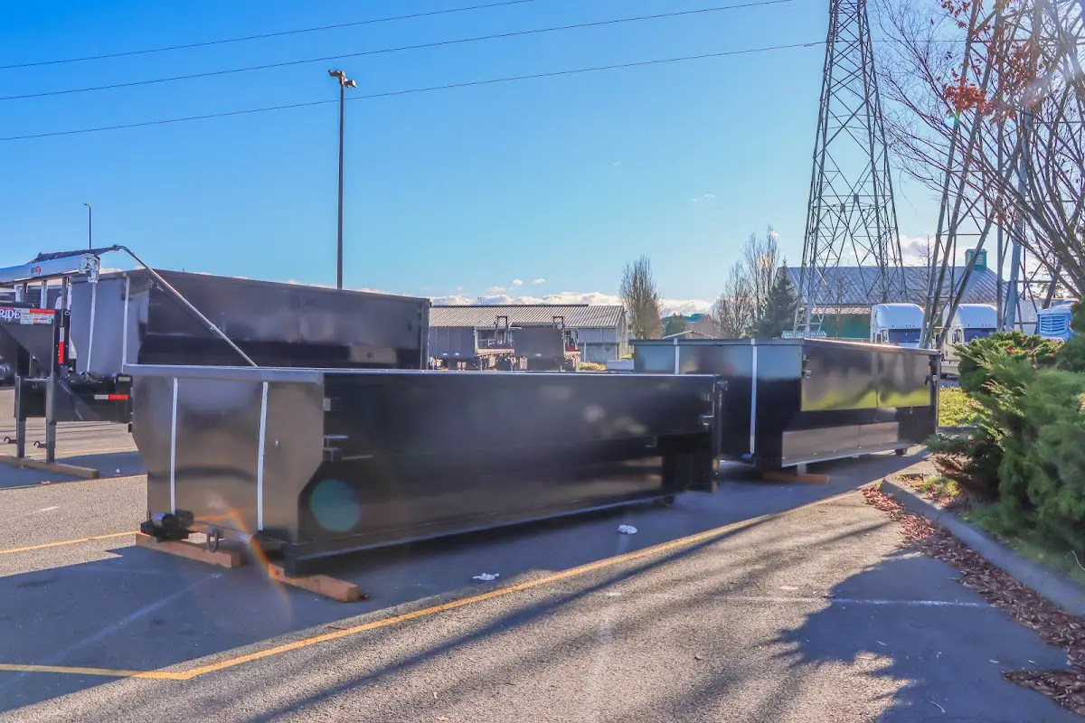 Roll-off dumpster ready for waste disposal at job site for Construction Dumpster Rental in La Plata